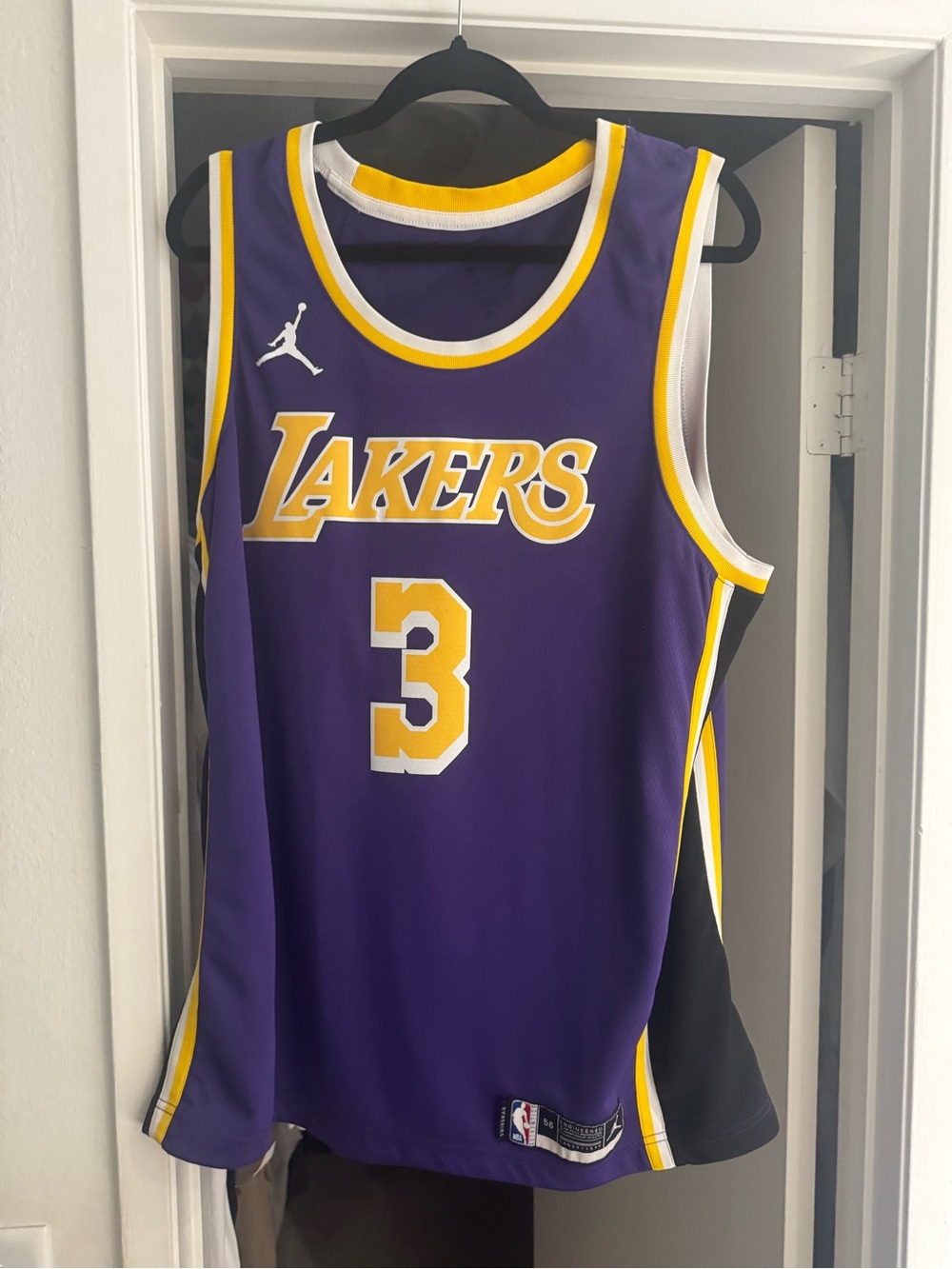 Nike Purple & Gold Los Angeles Lakers #3 Basketball Jersey